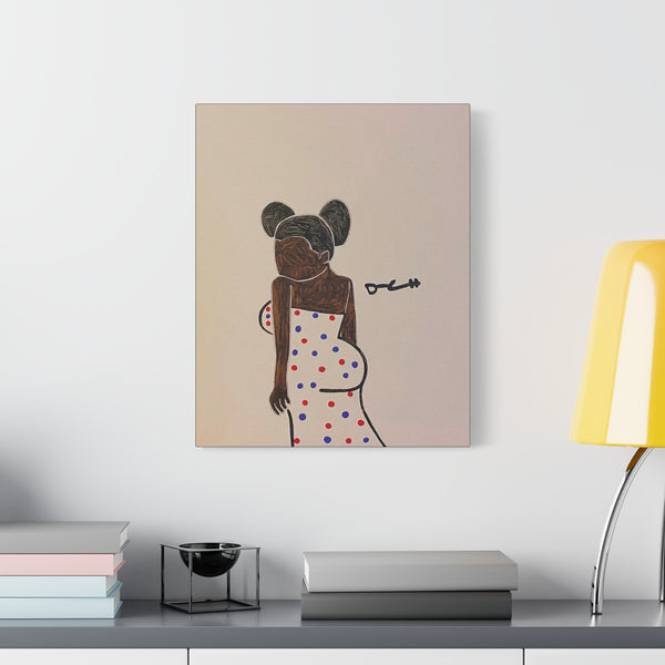 "AFRO PUFFS" Acrylic/Graphite on Canvas Print