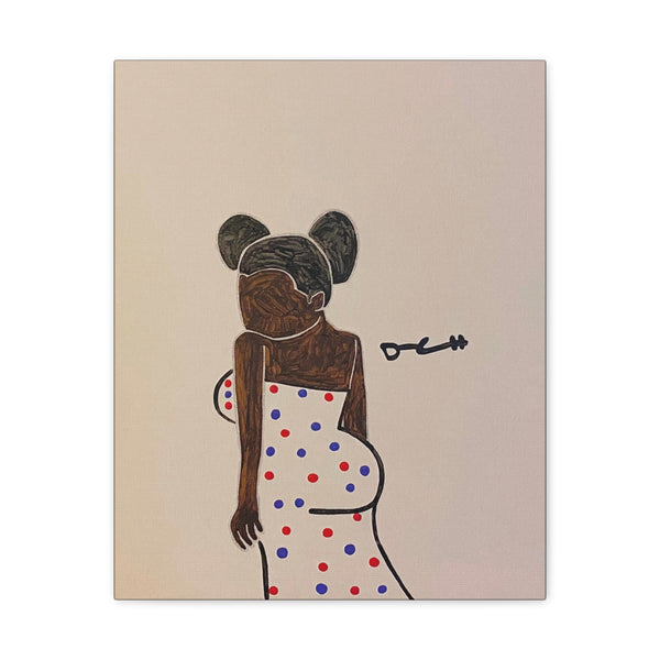 "AFRO PUFFS" Acrylic/Graphite on Canvas Print
