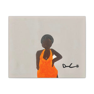 "WOMAN IN THE ORANGE DRESS" Acrylic on Canvas Print